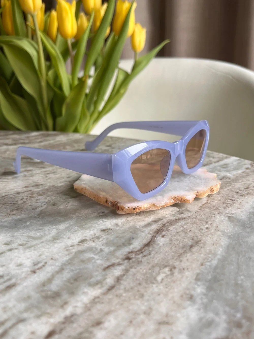 Lavender Cat-Eye Geometric Sunglasses Frames